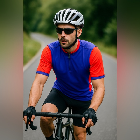 Pearl Izumi Other - Pearl Izumi Vibrant Red and Blue/Violet Cycling Jersey size M